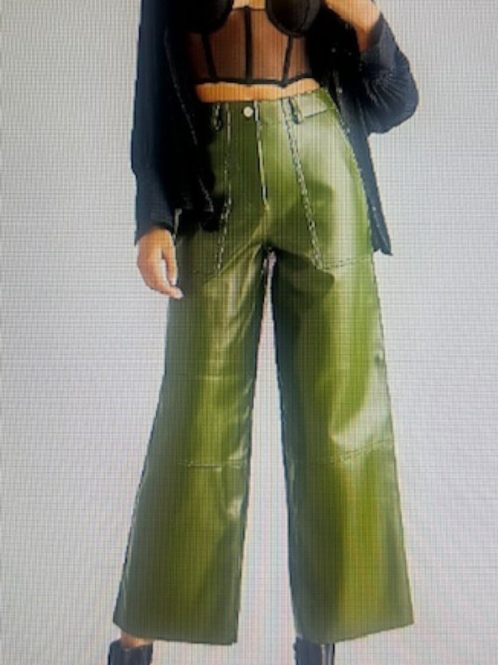 Free People Driftwood Presley Vegan Cactus High Rise Leather Lined Pants New